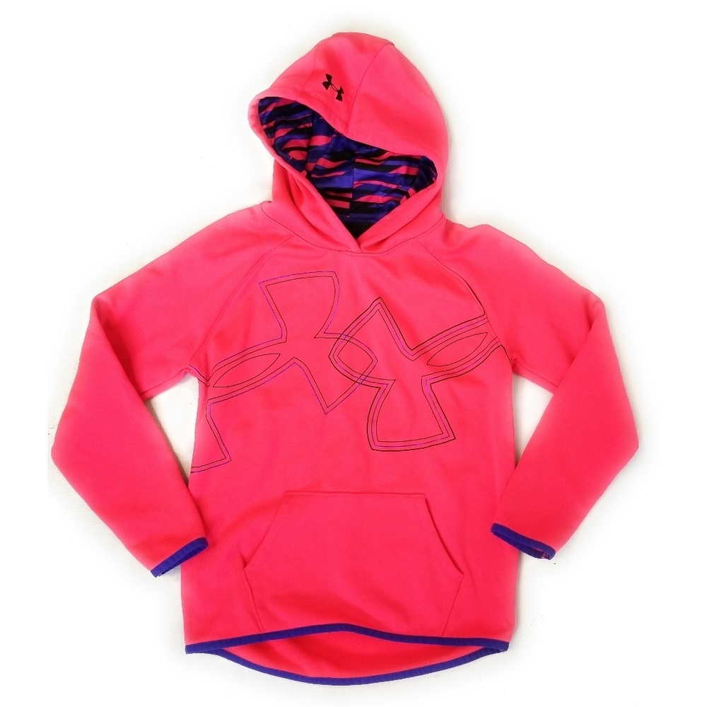 UNDER ARMOUR Youth Girls Pink Hoodie Sweatshirt M